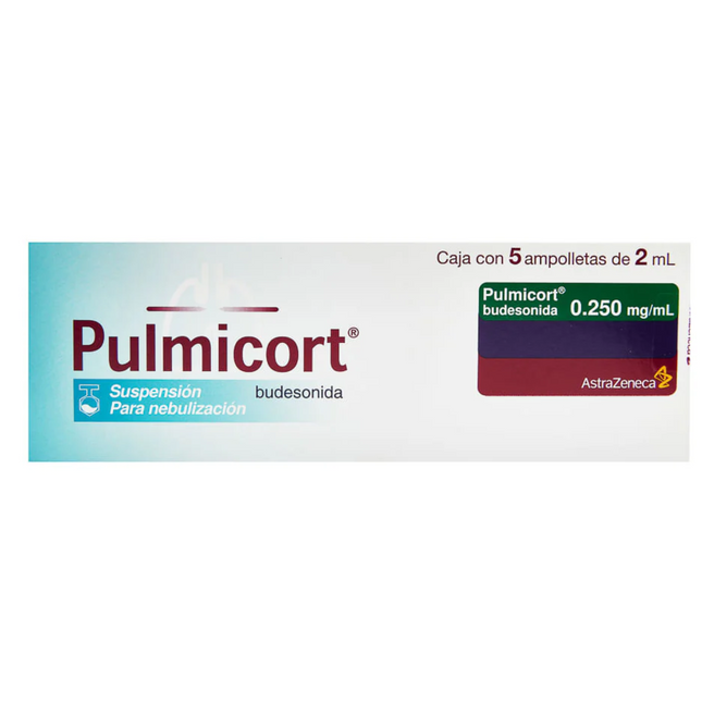 Pulmicort (Budesonida) .250 mg Caja con 5 Ampolletas para Nebulizar