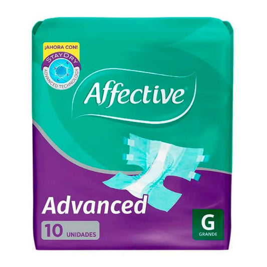 Pañales Desechables Affective Advance Grande con 10 Piezas