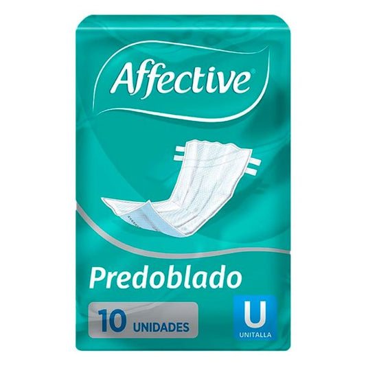 Pañales Desechables Affective Pre-Doblado Unitalla con 10 Piezas