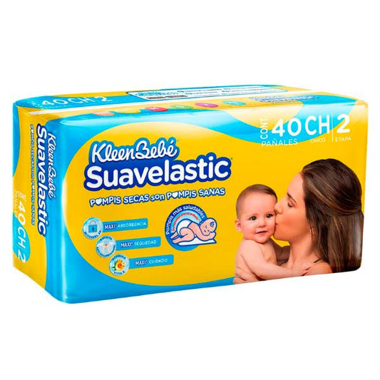 Pañales Desechables Suavelastic Talla 2 Chico Paquete  Ccn 40 Pañales