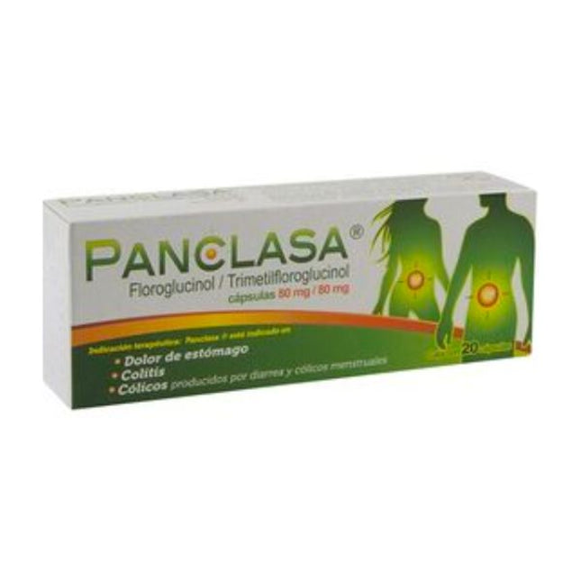 Panclasa (Floroglucinol/Trimetilfloroglucinol) 80mg/80mg Caja con 20 Capsulas