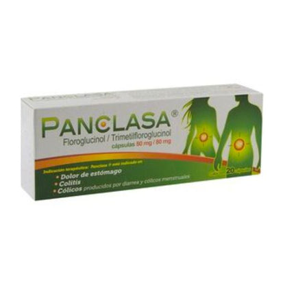 Panclasa (Floroglucinol/Trimetilfloroglucinol) 80mg/80mg Caja con 20 Capsulas