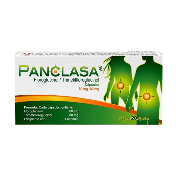 Panclasa (Floroglucinol/Trimetilfloroglucinol) 80mg/80mg Caja con 20 Capsulas