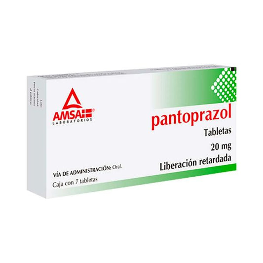 Pantoprazol 20 mg Caja con 7 Tabletas