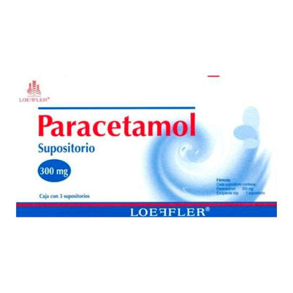 Paracetamol 300 mg Caja con 3 Supositorios