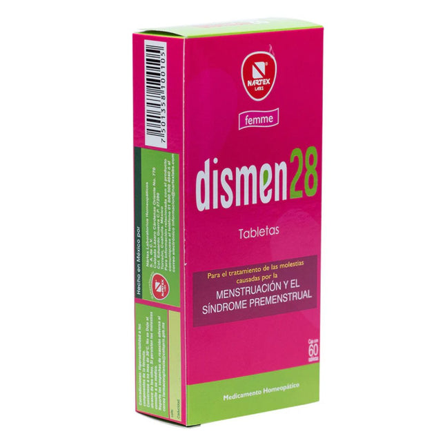 Dismen 28 (Auxiliar para Alivio de Colicos Menstruales) Caja con 60 Tabletas| Nartex