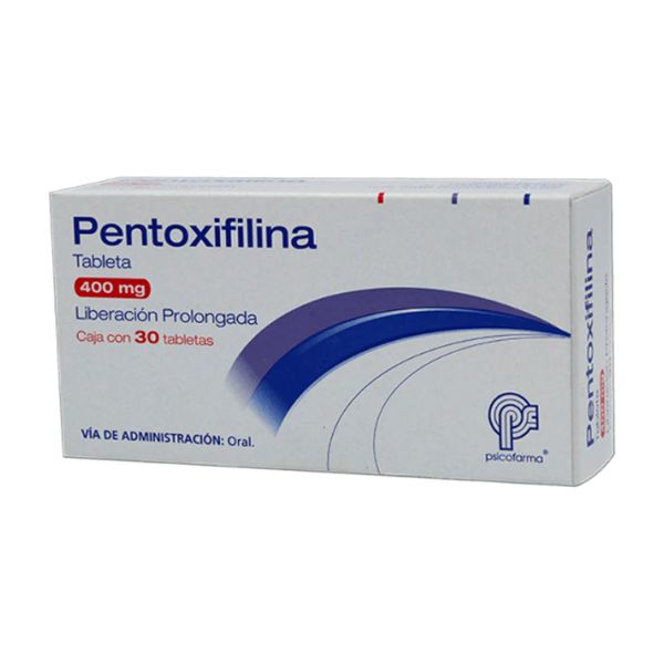 Pentoxifilina 400 mg Caja con 30 Tabletas