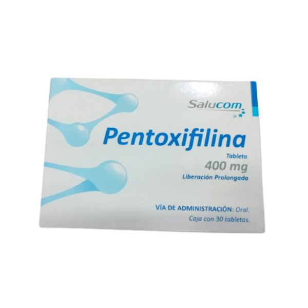 Pentoxifilina 400 mg Lieracion Prolongada Caja con 30 Tabletas Salucom