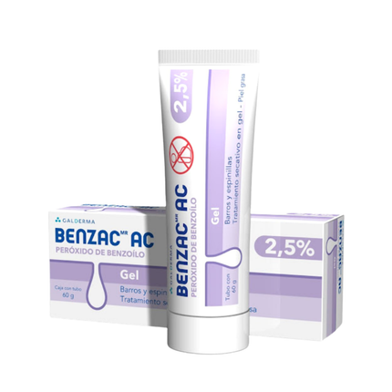 Benzac AC (Peróxido de Benzoílo) 2.5% Tubo con 60 g | Galderma