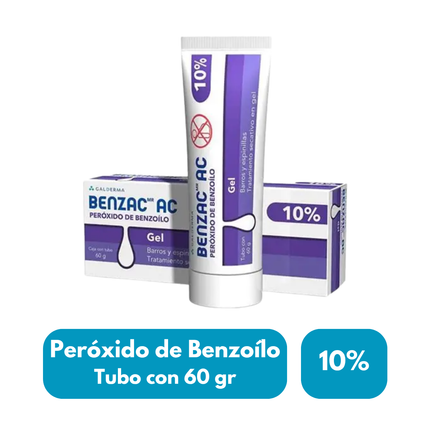 Benzac AC (Peróxido de Benzoílo) 10% Tubo con 60 g | Galderma