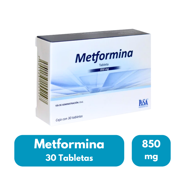 Metformina 850 Mg 30 Tabletas Laboratorios PiSA