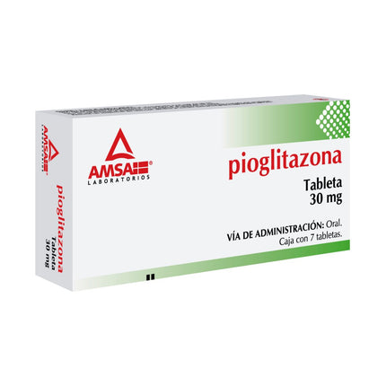 Pioglitazona 30 mg Caja con 7 Tabletas