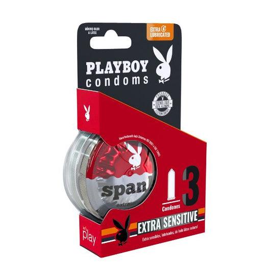 Playboy Extra Sensitive Caja con 3 Preservativos Masculinos