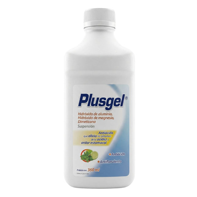 Plusgel (Hidróxido de Aluminio,Hidróxido de Magnesio,Dimeticona) Frasco con 360 mL