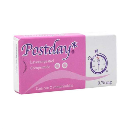 Postday (Levonorgestrel) 0.75 mg Caja con 2 Tabletas