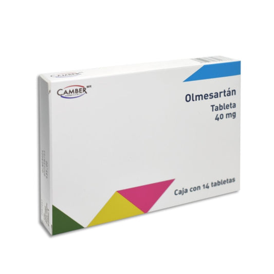 Olmesartán Medoxomilo 40 mg Caja con 14 Tabletas