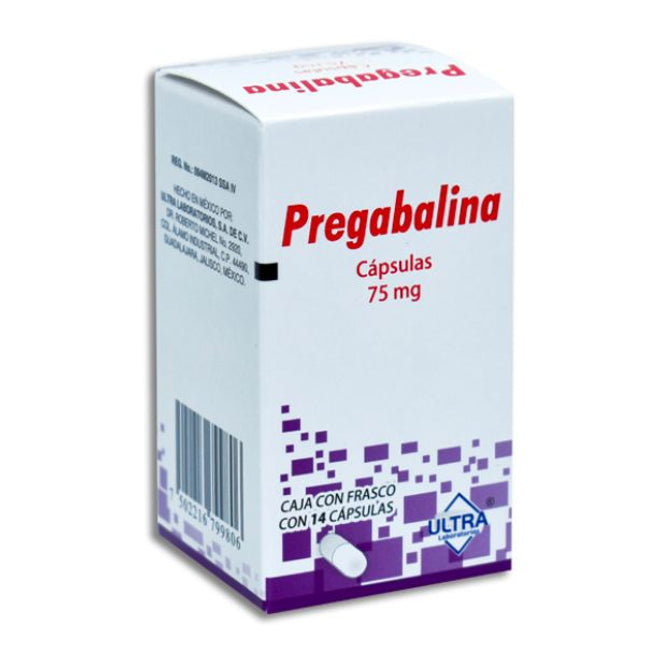 Pregabalina 75 mg Caja con 14 Capsulas