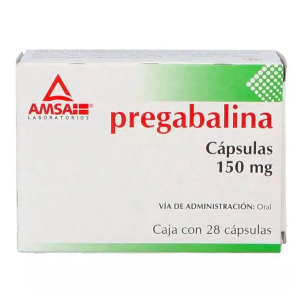 Pregabalina 150 mg Caja con 28 Capsulas