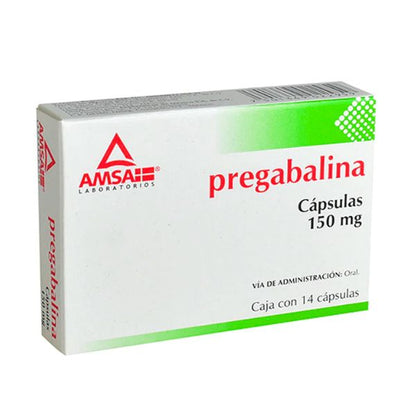 Pregabalina 150 mg Caja con 14 Cápsulas