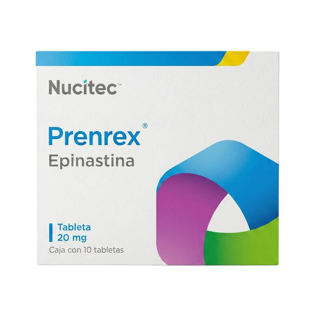 Prenrex (Epinastina) 20 mg Caja con 10 Tabletas