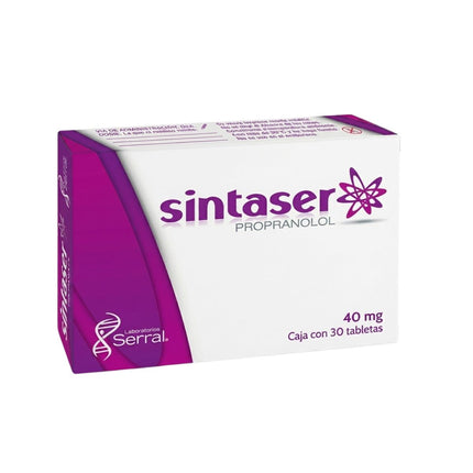 Sintaser (Propranolol) 40 mg Caja con 30 Tabletas