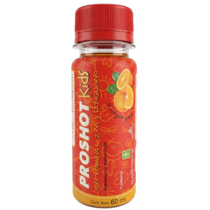 Proshot Kids (Vitamina C Zinc Betaglucano) Frasco con 60 mL Sabor Naranja