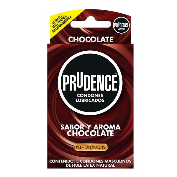 Prudence Sabor y Aroma Chocolate Caja con 3 Preservativos Masculinos