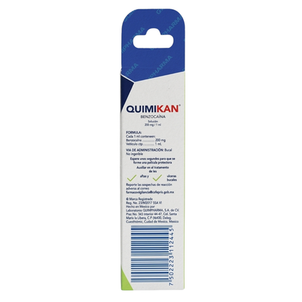 Quimikan (Benzocaína) 200 mg/ mL Solución con Aplicador 10 mL