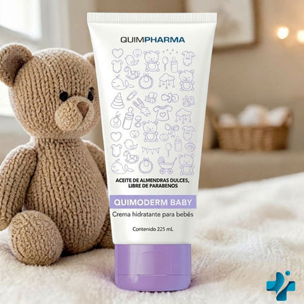 Quimoderm Baby Crema con Aceite de Almendras Dulces 225 ml | Hidratación y Protección para Piel de Bebé | Laboratorios Quimpharma
