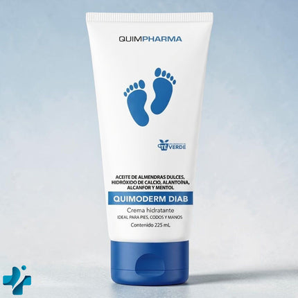 Quimoderm Diab Crema con Mentol y Té Verde 225 ml | Hidratante y Refrescante para Pies, Manos y Codos | Laboratorios Quimpharma