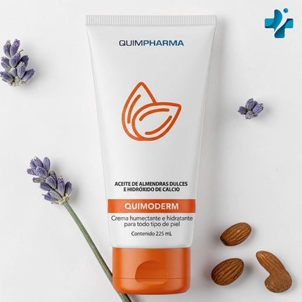 Quimoderm Crema con Aceite de Almendras con Hidróxido de Calcio 225 ml | Hidratante y Protector de la Piel | Laboratorios Quimpharma