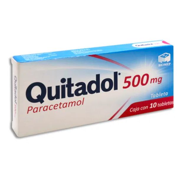 Quitadol (Paracetamol) 500 mg Caja con 10 Tabletas