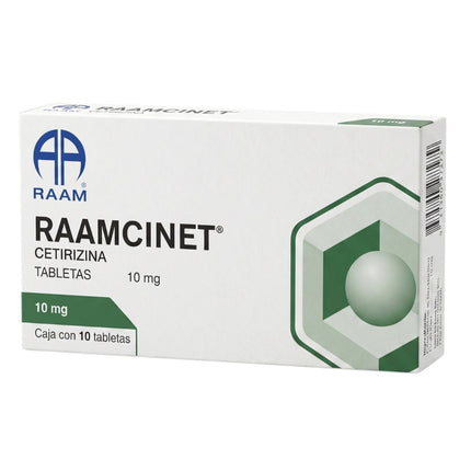 RAAMCINET (Cetirizina) 10 mg Caja con 10 Tabletas