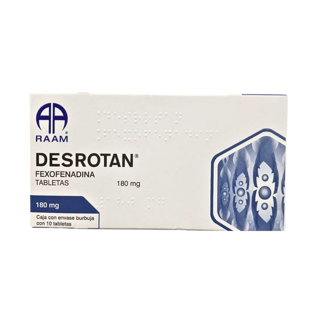 Desrotan Fexofenadina 180 mg Caja con 10 Tabletas RAAM