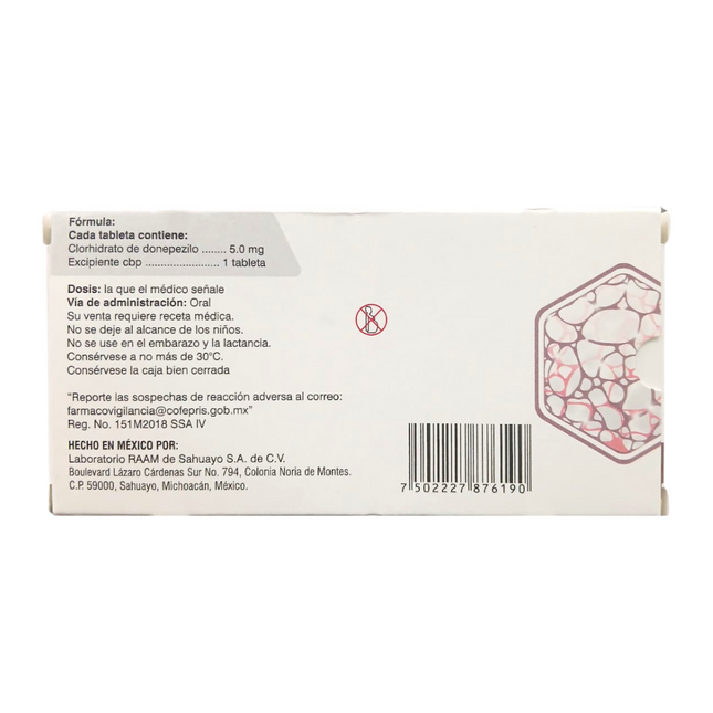 Braix Donepezilo 5 mg Caja con 28 Tabletas