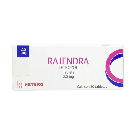 Rajendra (Letrozol) 2.5 mg Caja con 30 Tabletas