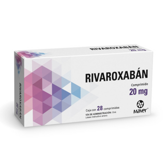 Rivaroxaban 20 mg Caja con 28 Comprimidos