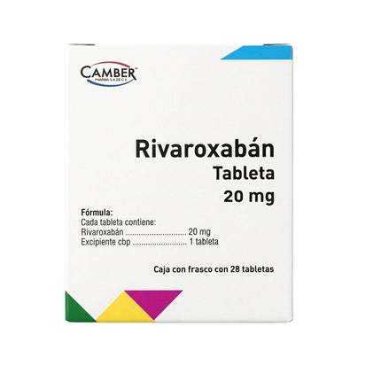 Rivaroxabán 20 mg Caja Con 28 Tabletas