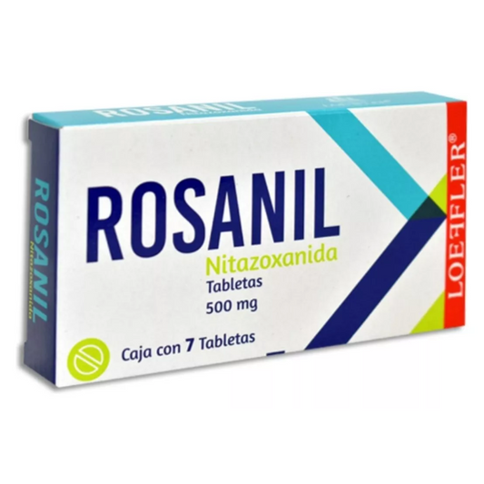 Rosanil (Nitazoxanida) 500 mg Caja con 7 Tabletas