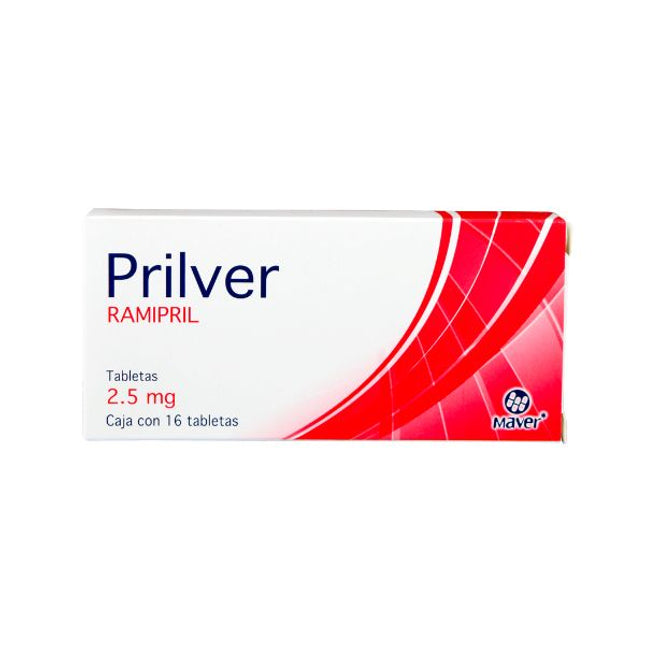 Prilver (Ramipril) 2.5 mg Caja con 16 Tabletas