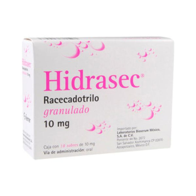 Hidrasec (Rececadotrilo Sobres Granulados) 10 mg Caja con 18 Sobres