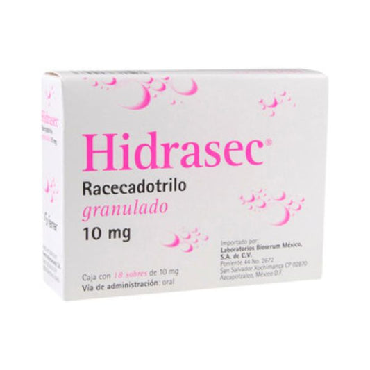 Hidrasec (Rececadotrilo Sobres Granulados) 10 mg Caja con 18 Sobres