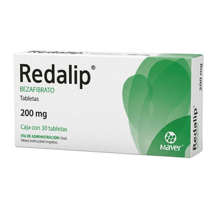 Redalip (Bezafibrato) 200 mg Caja con 30 Tabletas