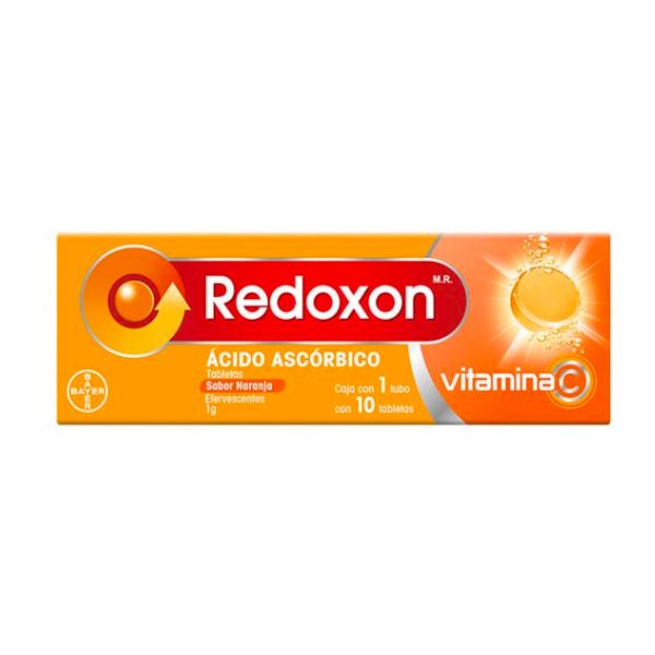 Redoxon (Ácido Ascorbico) 1 g Sabor Naranja con 10 Tabletas Efervescentes