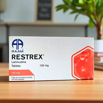 Restrex Lamivudina 150 mg Caja con 60 Tabletas Laboratorios RAAM