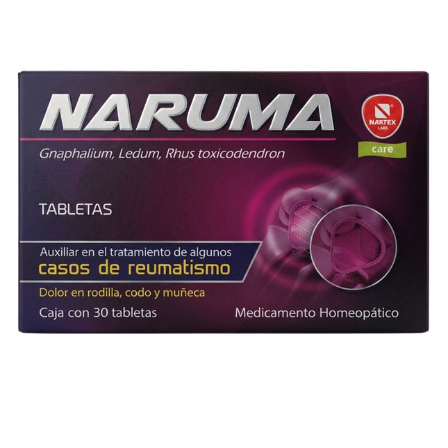 Naruma (Auxiliar en el manejo de molestias reumáticas) Caja con 30 Tabletas| Nartex