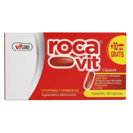 Rocavit (Multivitamínico, Jalea, Real, Ajo) Caja con 50 Cápsulas