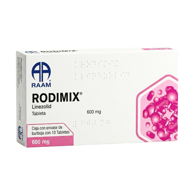 Rodimix (Linezolid) 600 mg Caja con 10 Tabletas