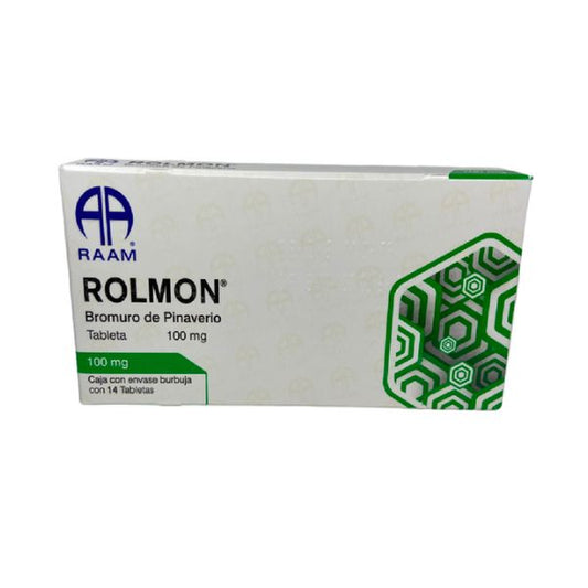 Rolmon (Bromuro De Pinaverio) 100 mg Caja con 14 Tabletas