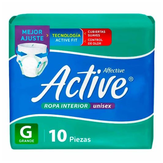 Pañales Desechables Affective Active Ropa Interior Grande con 10 Piezas